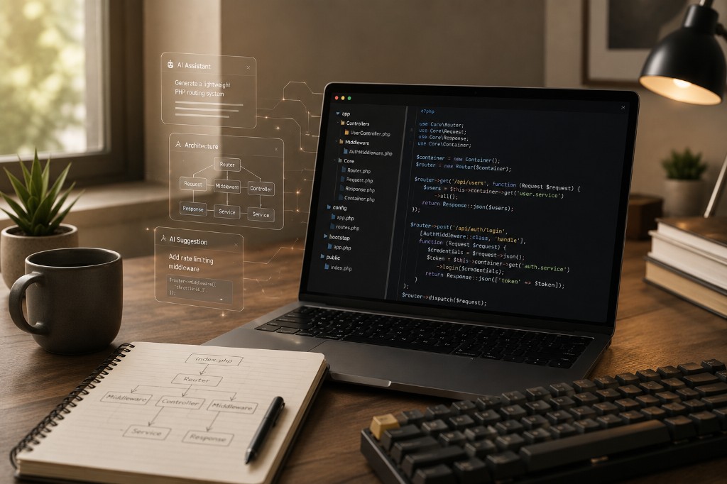 Native PHP in 2026 — building a tiny backend skeleton with AI (and knowing when to stop)